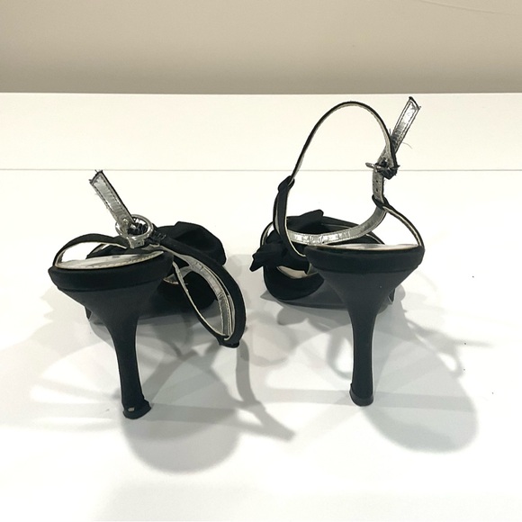 Jacqueline Ferrar Black Satin Bow High Heels - Picture 2 of 7